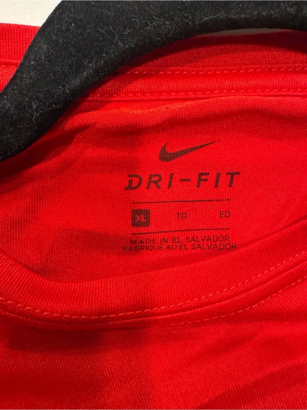 Nike Red Long-Sleeve Tee with Black Swoosh